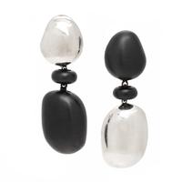 Sabbadini, Blackened Steel and White Gold Earrings