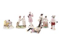 A Collection of German Porcelain Figural Groups