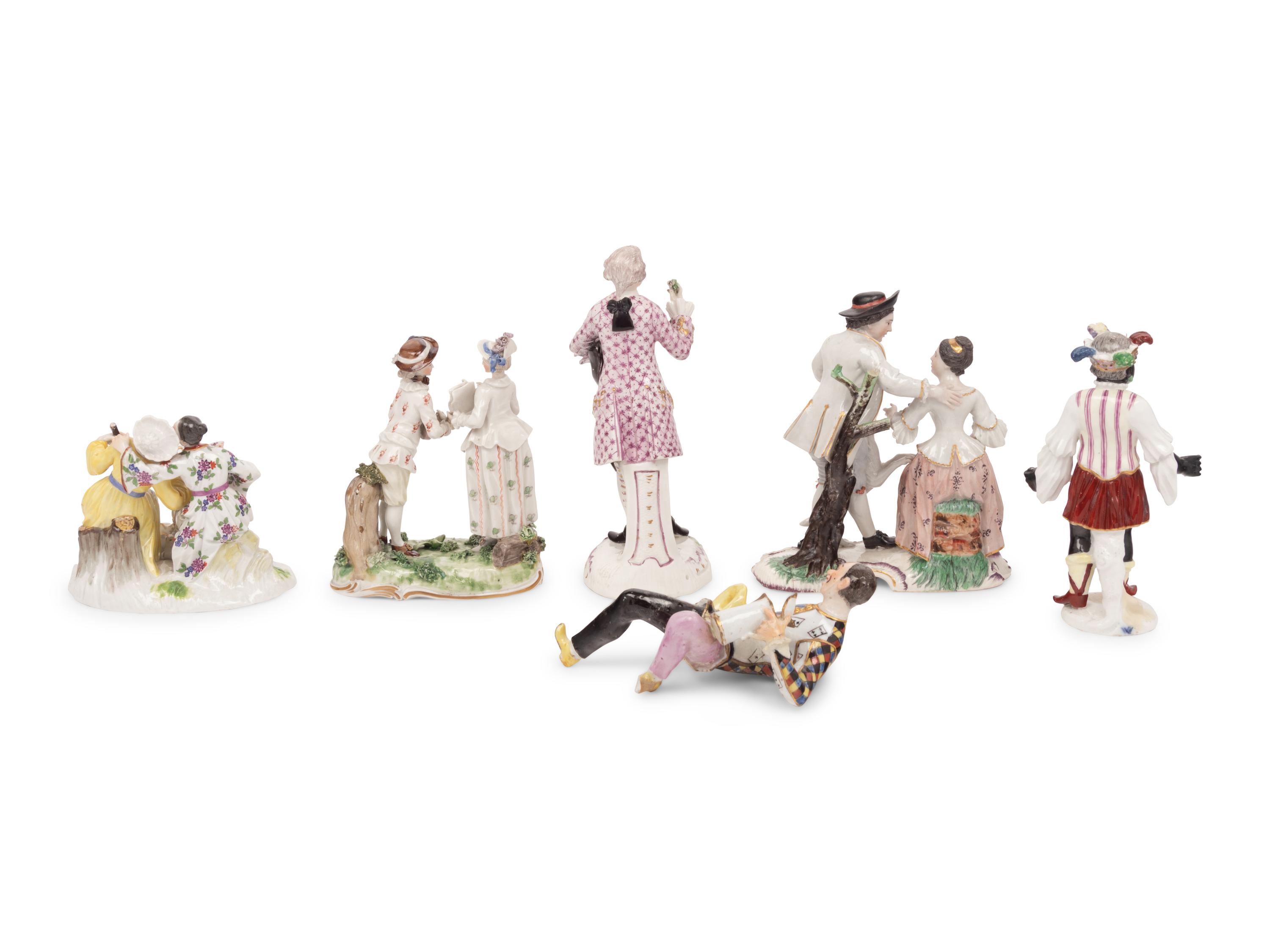A Collection of German Porcelain Figural Groups