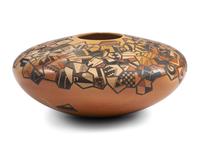 Pair of Polychrome Pottery, with Mesmerizing Designs