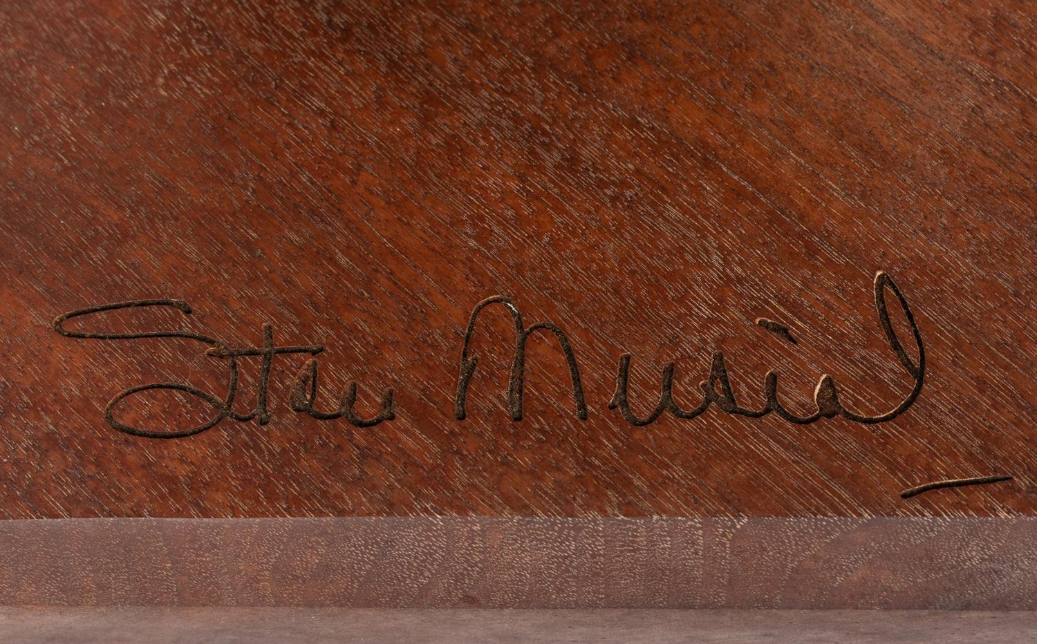 A Stan Musial Signed Autograph Baseball Bat "Hitter's Hands" Display Featuring Life Cast Bronze of Musial's Grip,