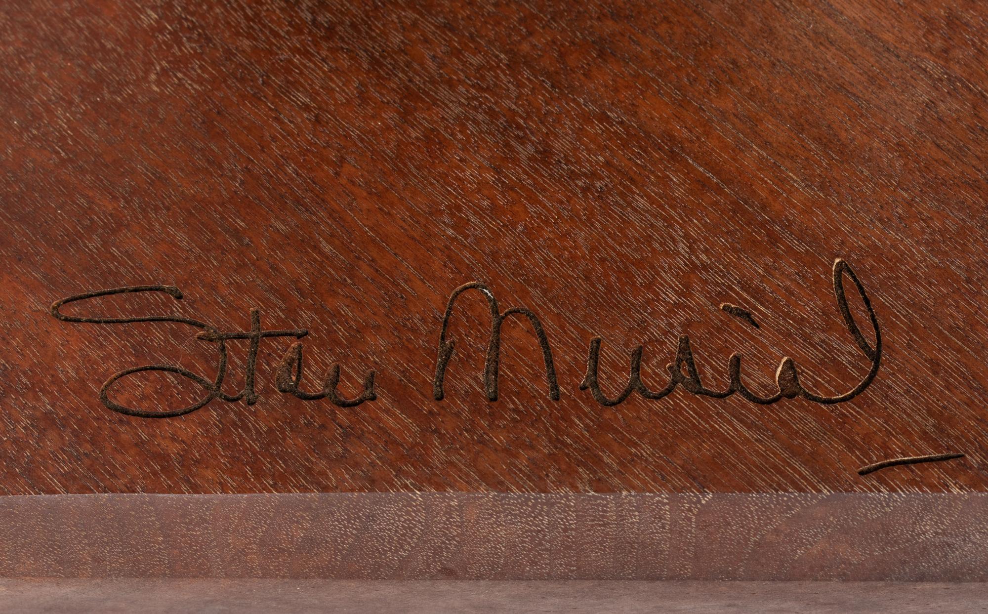A Stan Musial Signed Autograph Baseball Bat "Hitter's Hands" Display Featuring Life Cast Bronze of Musial's Grip,