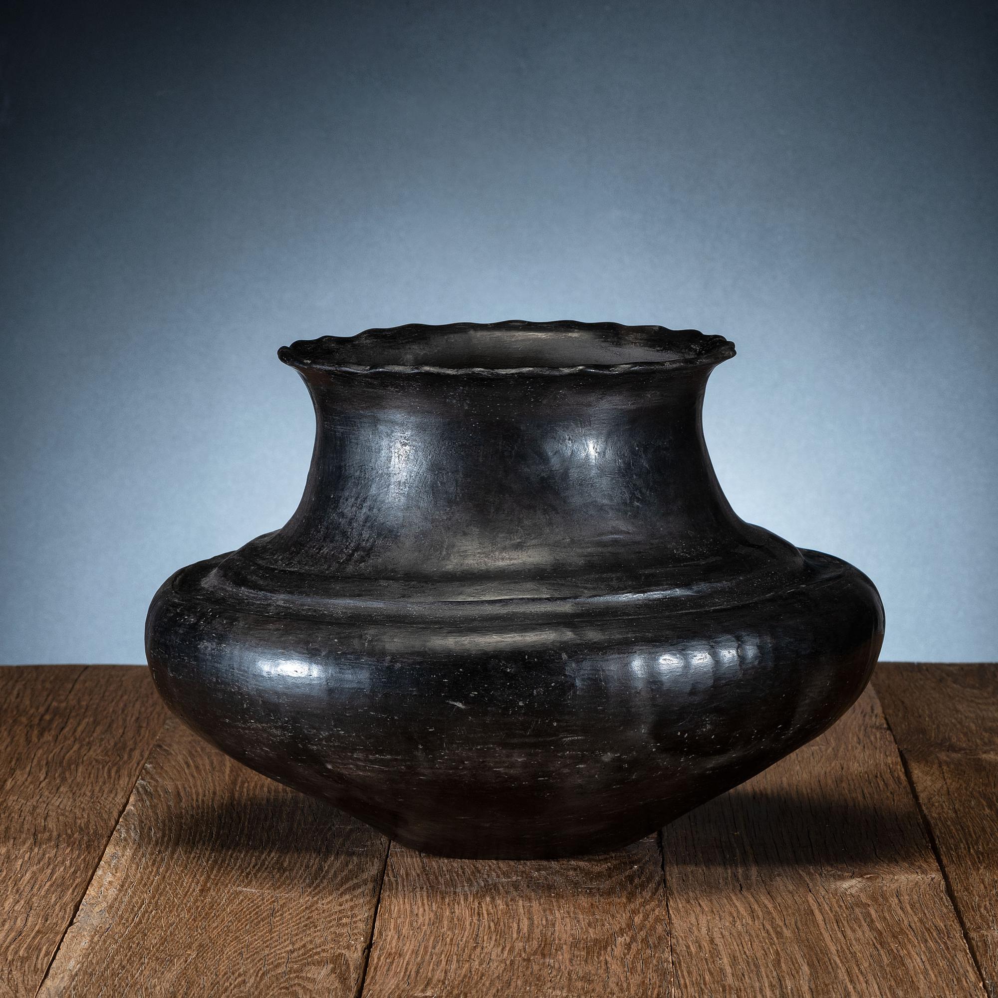 Ohkay Owingeh (San Juan) Blackware Pottery Olla