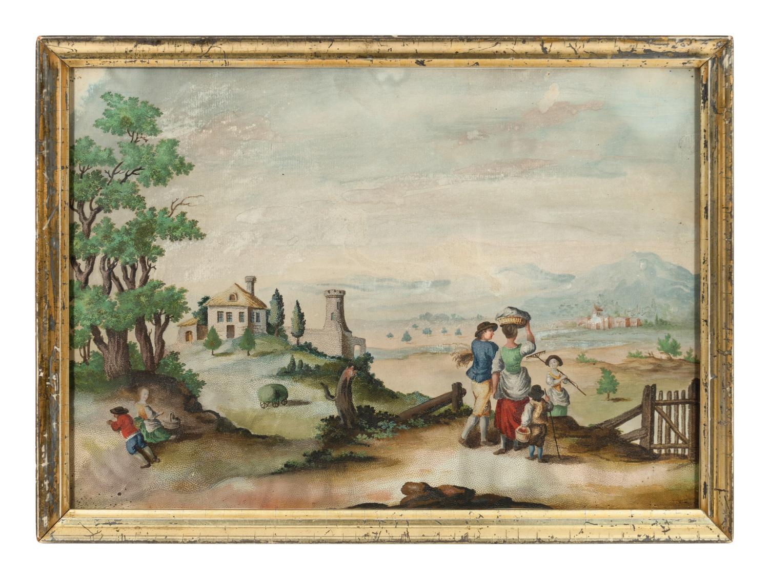 A Pair of Georgian "Pin Prick" Watercolor Pictures