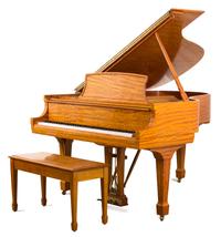 A Steinway & Sons "Crown Jewel Collection" L Model Satinwood Veneered Baby Grand Piano Length 5 feet 9 inches.