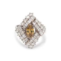 COLORED DIAMOND AND DIAMOND RING