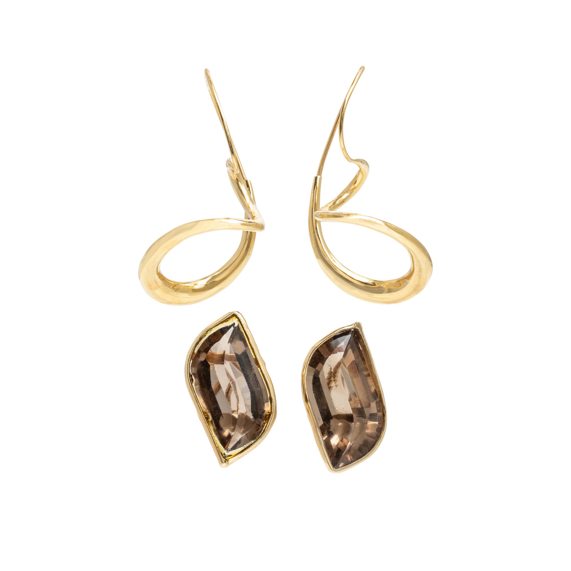 Two Pairs of Yellow Gold Earrings