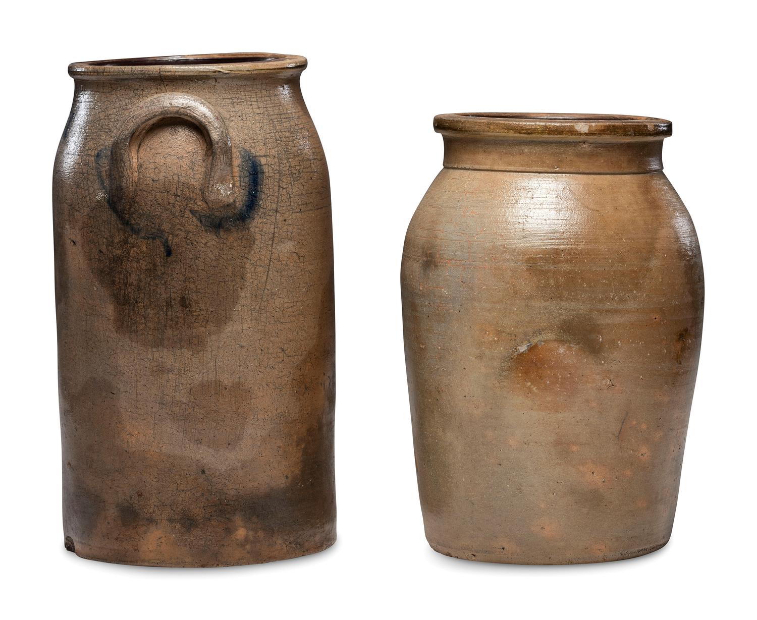 Two Rare Stoneware Crocks
