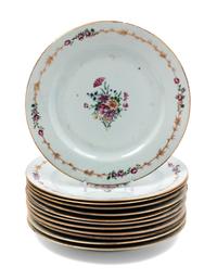 A Set of Twelve Chinese Export Porcelain Plates Diameter 9 inches. — 18TH/19TH CENTURY