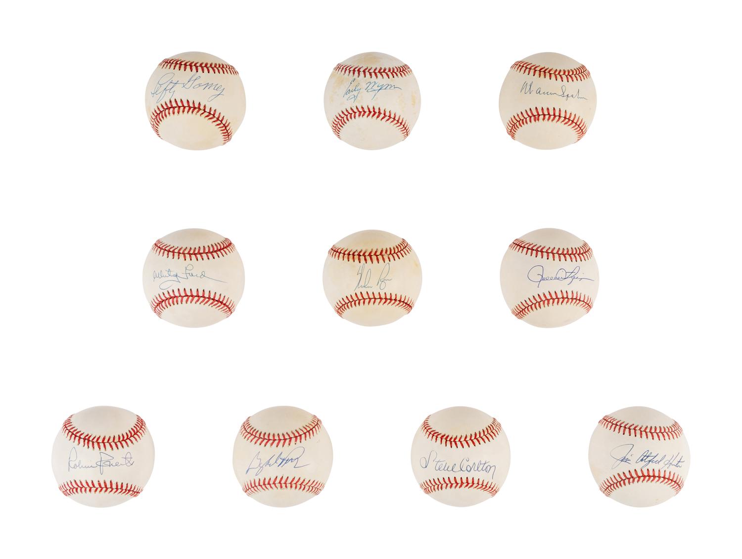 A Group of 19 Hall of Fame Pitcher Single Signed Autograph Baseballs (Beckett Authentication Services Certified),