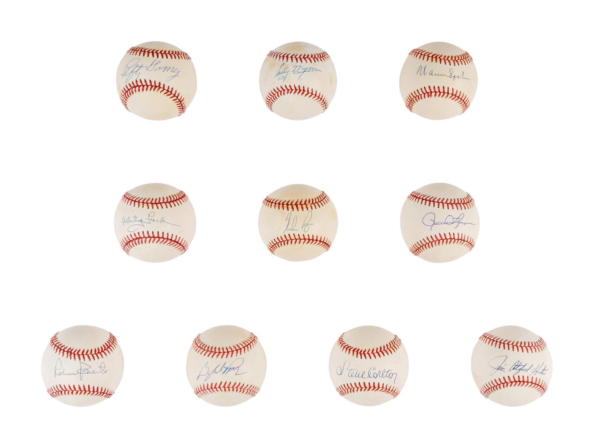 A Group of 19 Hall of Fame Pitcher Single Signed Autograph Baseballs (Beckett Authentication Services Certified),