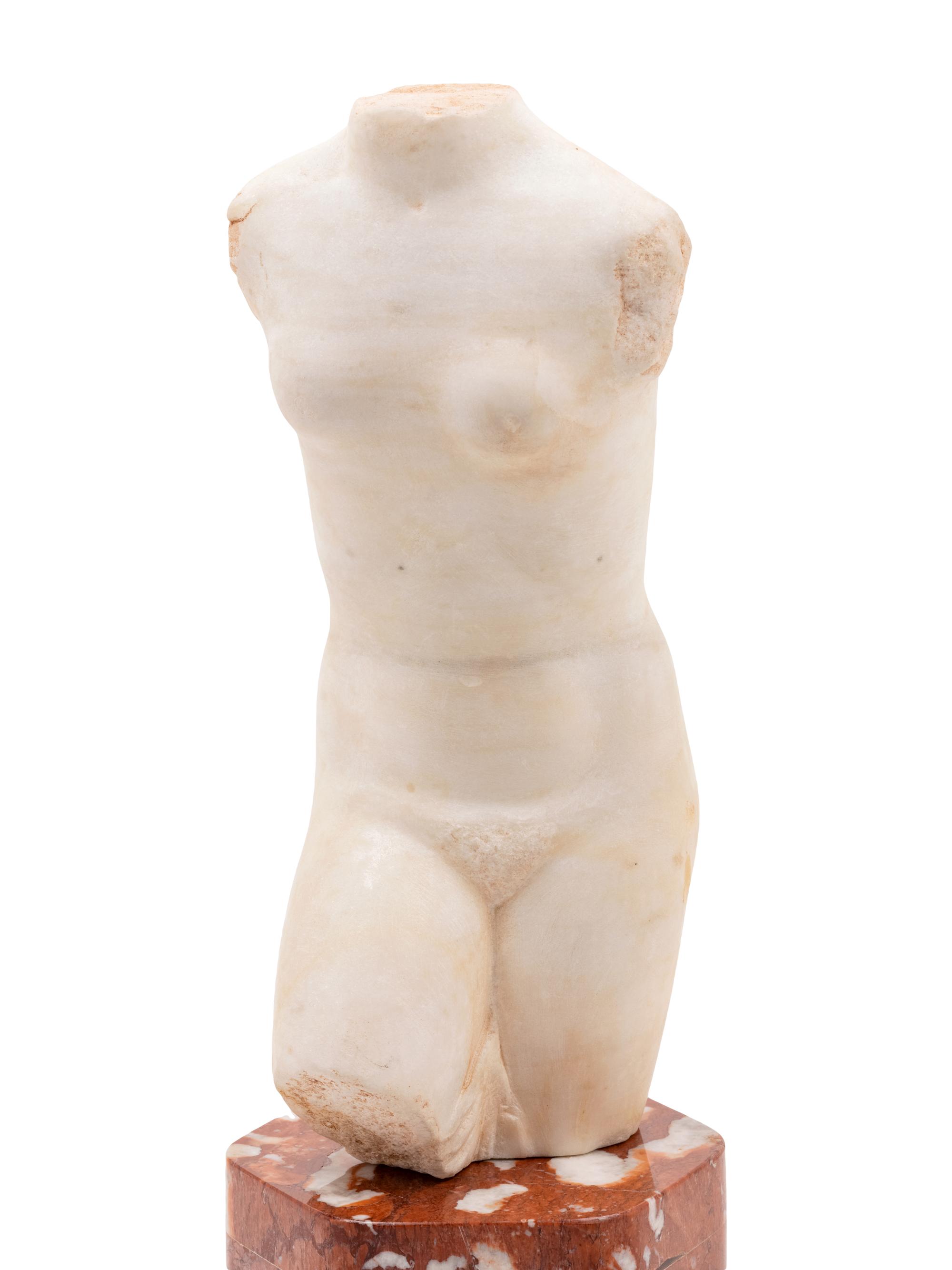 An Italian Carved Marble Torso of Aphrodite