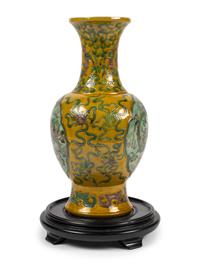 A Chinese Porcelain Yellow Ground Vase