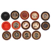 [EARLY PHOTOGRAPHY - UNION CASES]. A group of 7 triple thick "oreo" cases in assorted colors, including:
