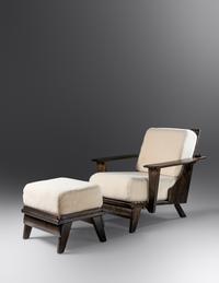 Lounge Chair and Ottoman, c. 1960 H.T. Cushman Manufacturing Company