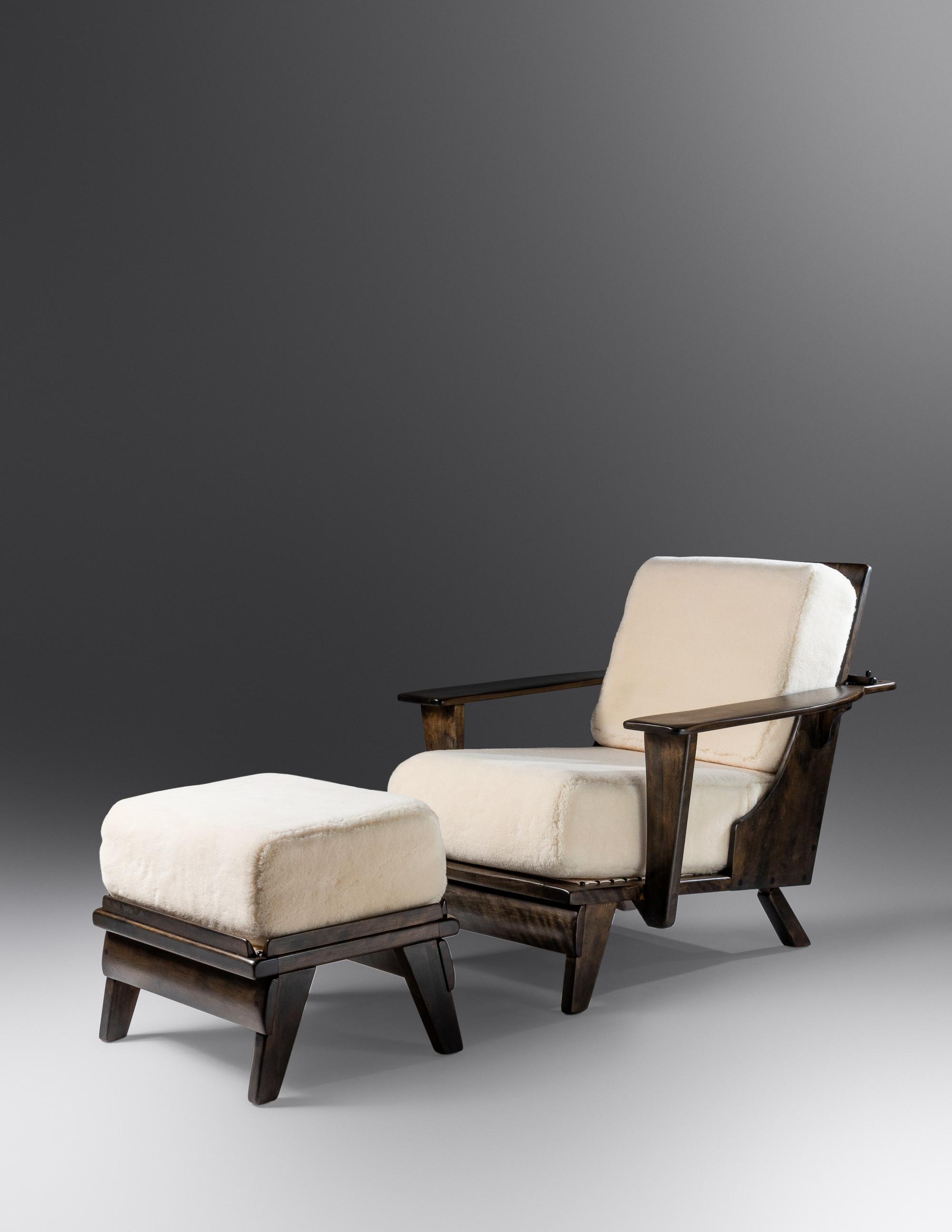 Lounge Chair and Ottoman, c. 1960 H.T. Cushman Manufacturing Company