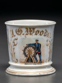 A Steamboat Pilot's Porcelain Occupational Shaving Mug