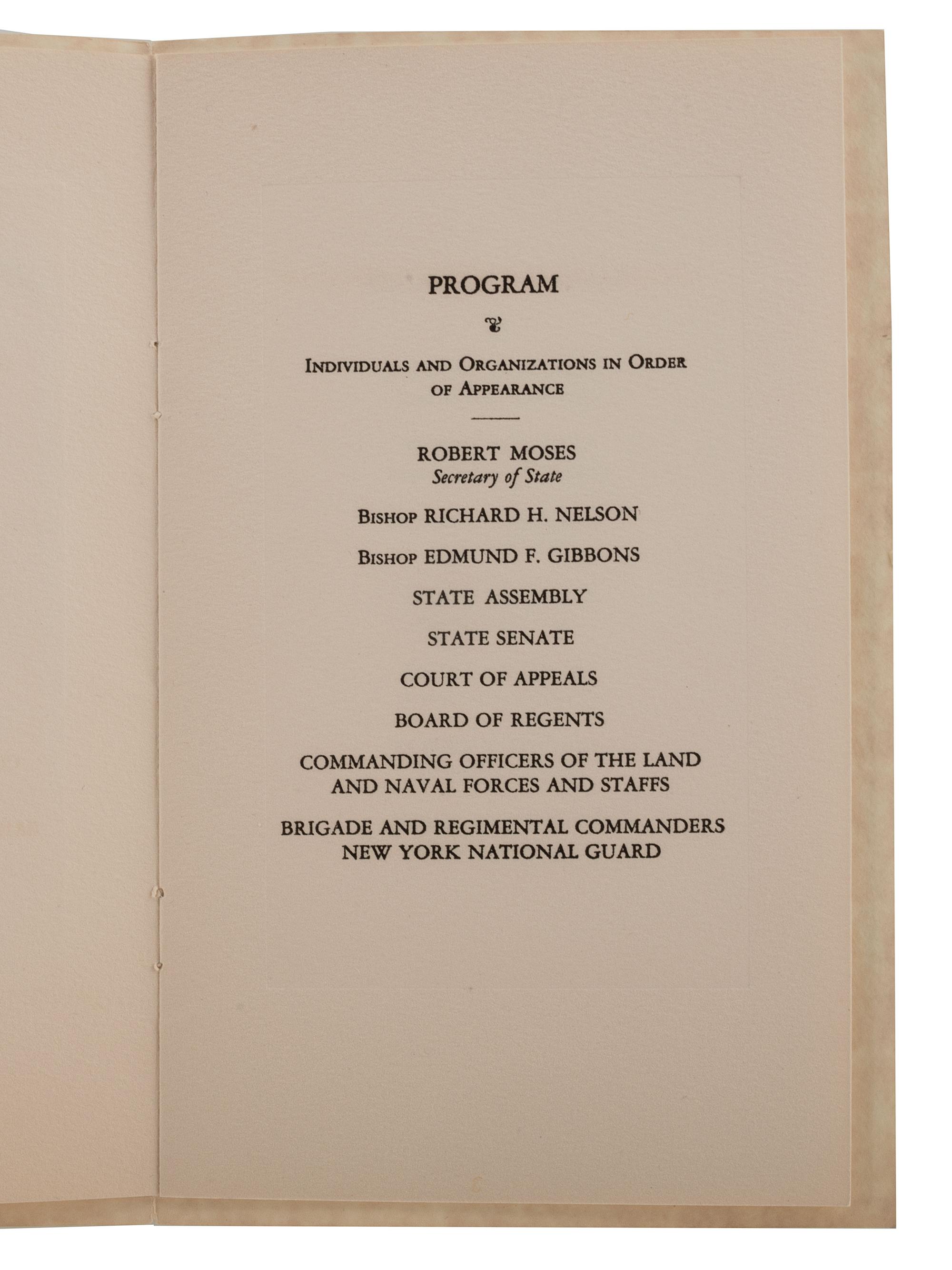 [ROOSEVELT, Franklin Delano (1882-1945)]. A group of invitations, tickets, and programs for FDR's inauguration as New York governor, comprising:
