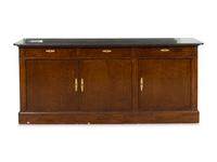 A Louis Philippe "Plum Pudding" Mahogany and Marble-Top Sideboard