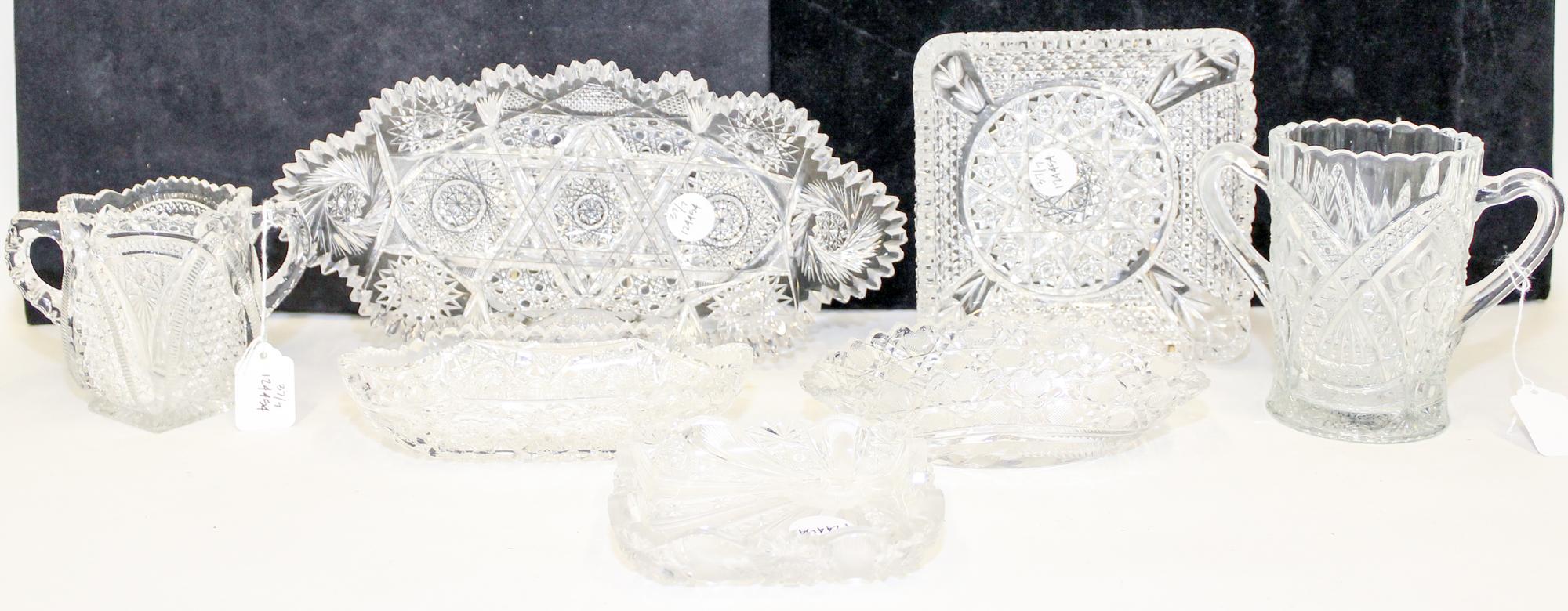 Seven Cut Glass Bowls Diameter of largest 9 inches. — 19TH/20TH CENTURY