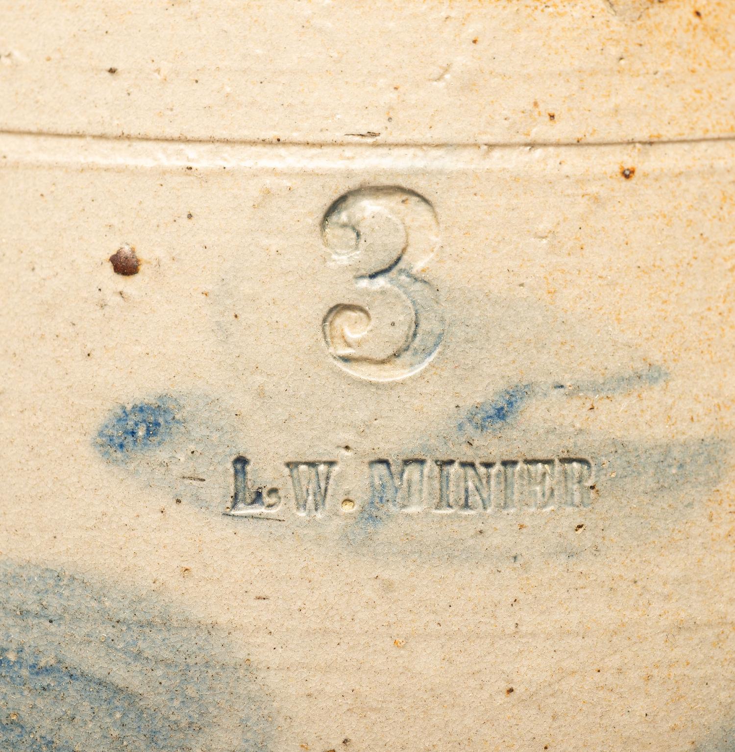 Two Three-Gallon Cobalt Decorated Stoneware Vessels