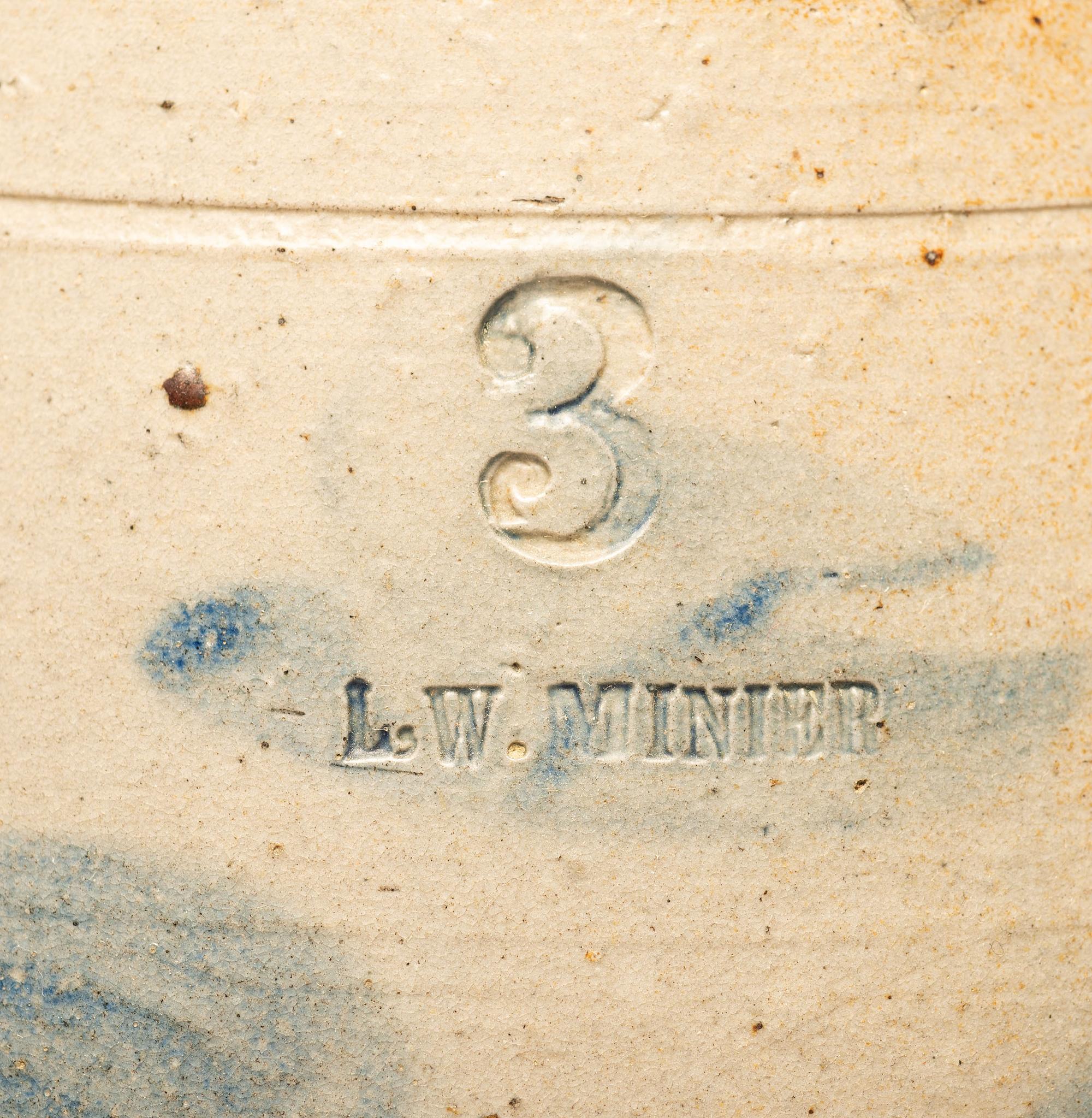 Two Three-Gallon Cobalt Decorated Stoneware Vessels