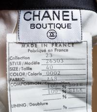 A Chanel Cream and Black Silk Camisole, Size 40.