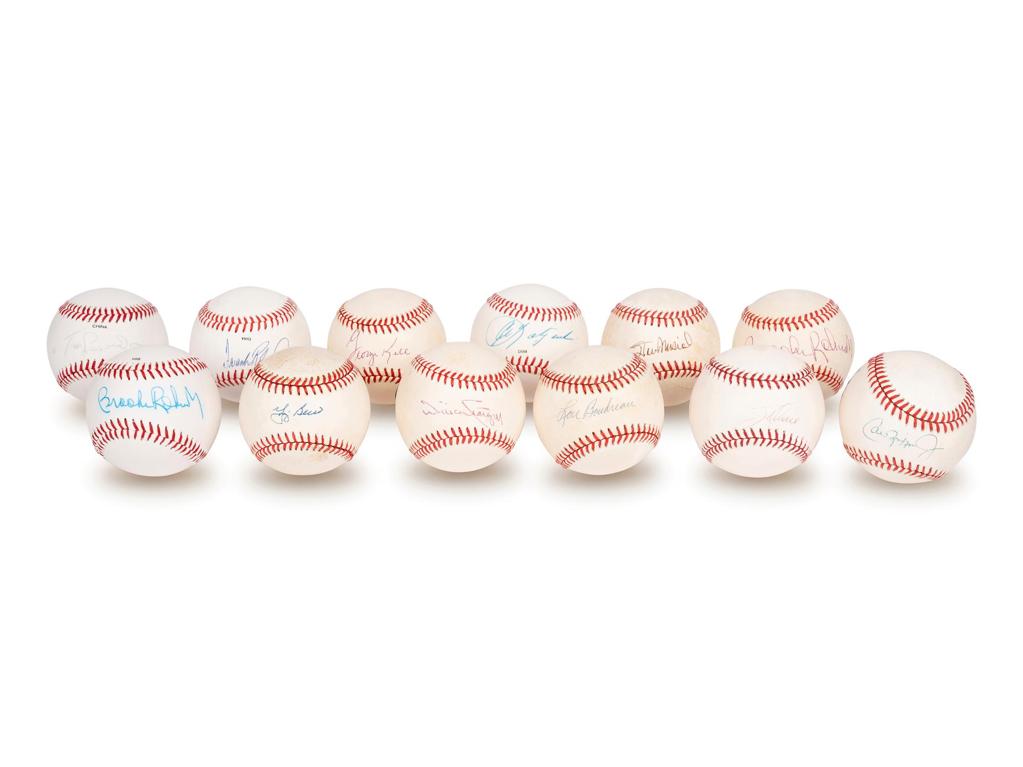 A Group of 12 Hall of Fame Signed Autograph Baseballs (Beckett Authentication Services BAS Certified),