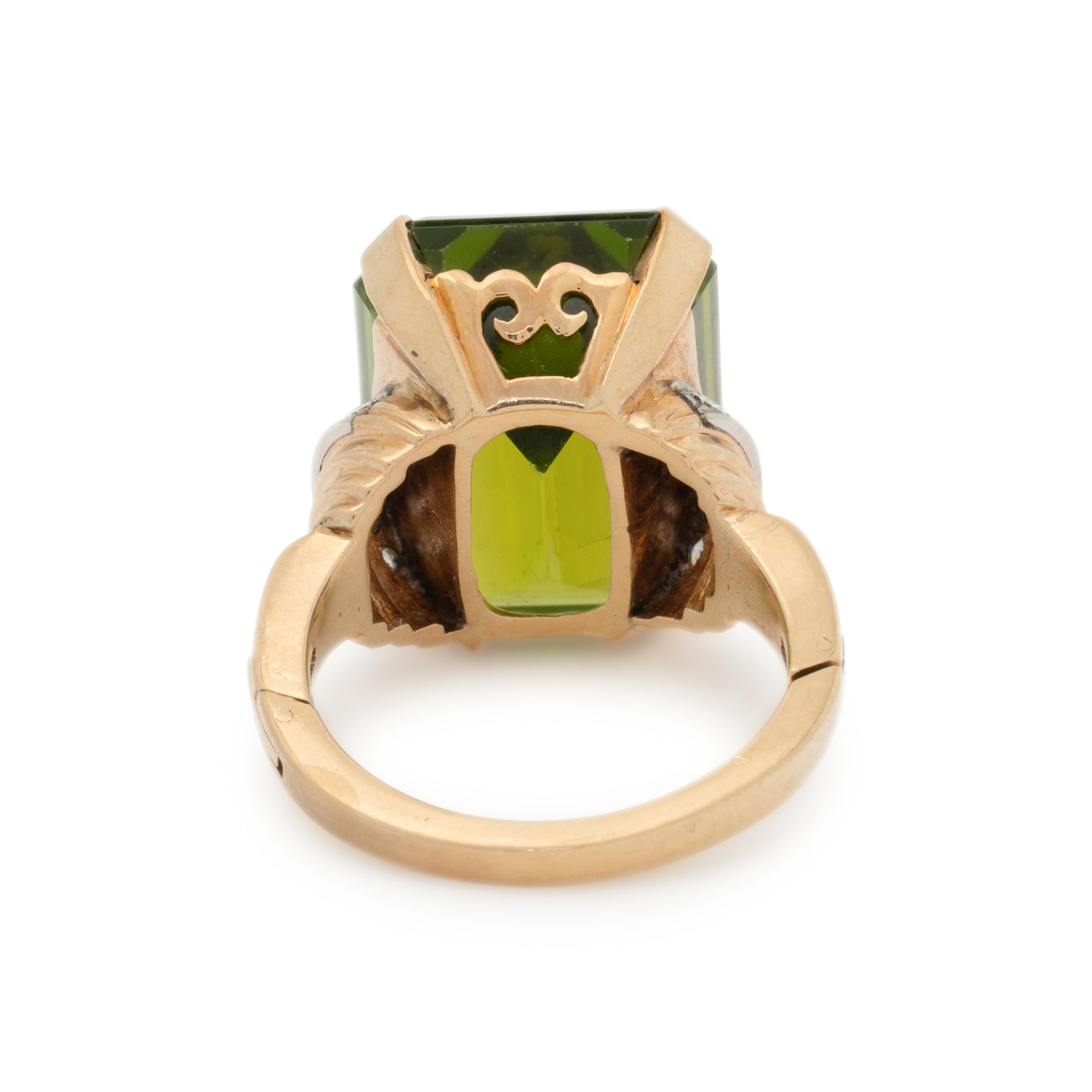 PERIDOT AND DIAMOND RING