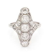 An Art Deco Platinum, White Gold and Diamond Ring, 3.40 dwts.