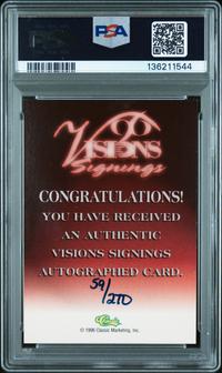 A 1996 Visions Signings Hakeem Olajuwon Signed Autograph Basketball Card (PSA 6 EX-MT, 10 AUTO)