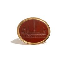 A Neoclassical Gold and Red Jasper Finger Ring with the Circus Maximus