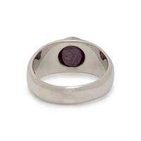 WHITE GOLD, STAR RUBY AND DIAMOND RING