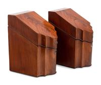 A Pair of George III Figured Mahogany Cutlery Boxes