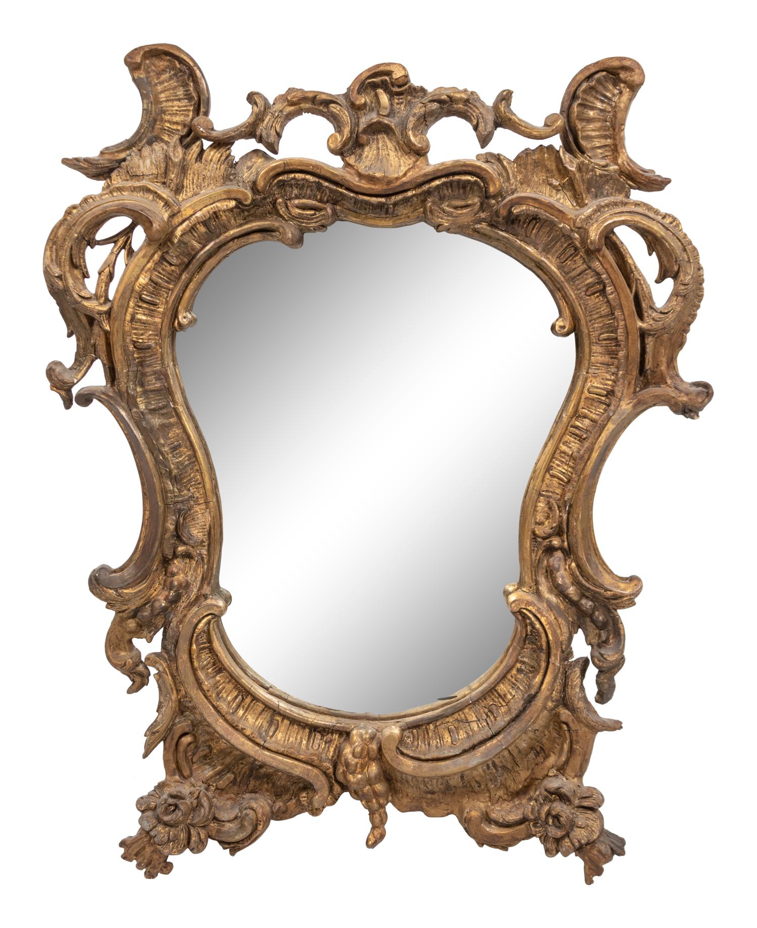 A Rococo Style Giltwood Mirror