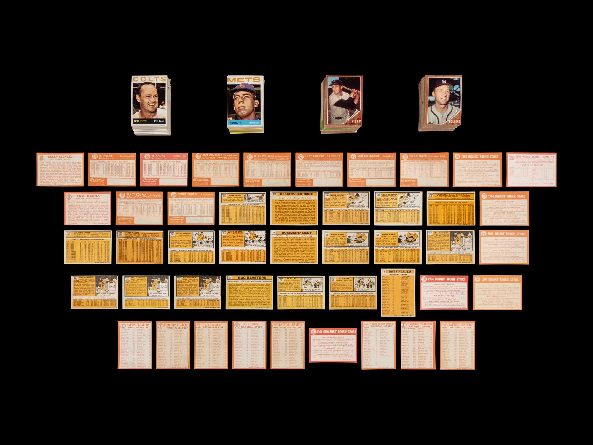 A Collection of 1962, 1963 and 1964 Topps Baseball Cards With Multiple Hall of Famers