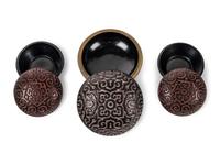 Three Chinese Tixi Style Lacquer Covered Boxes