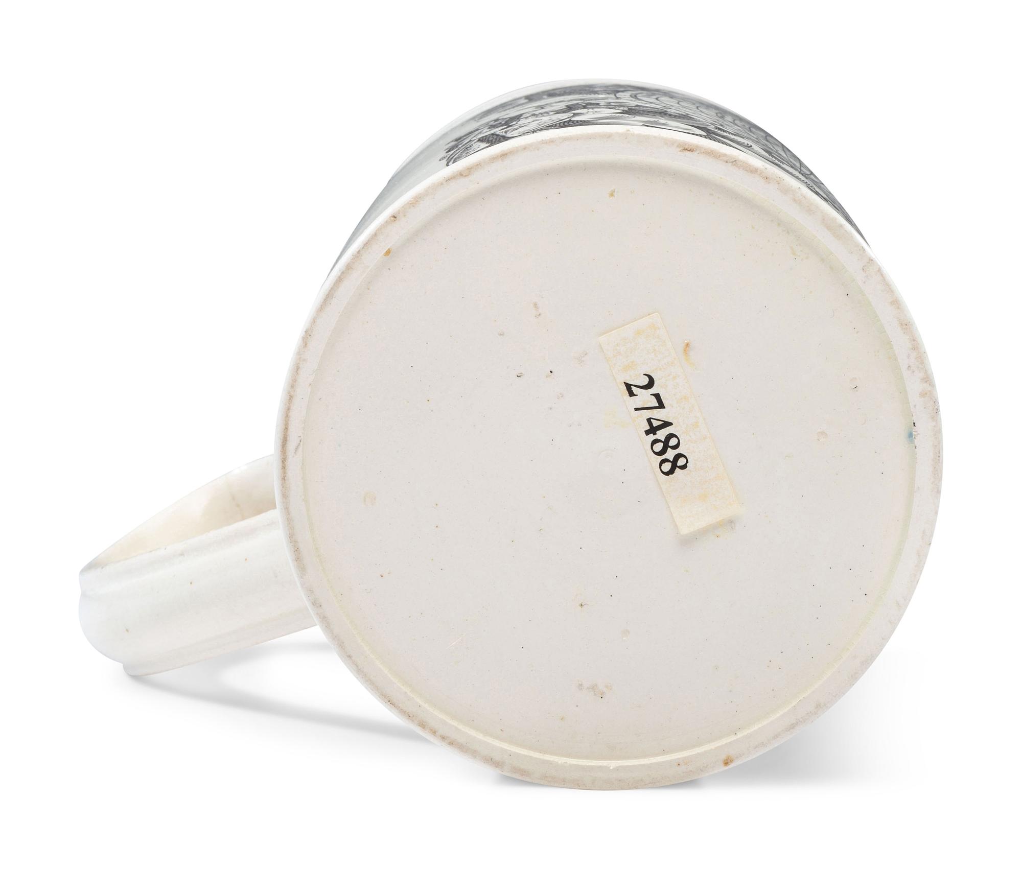A Liverpool Transfer-Printed Creamware 'World in Planisphere' Mug