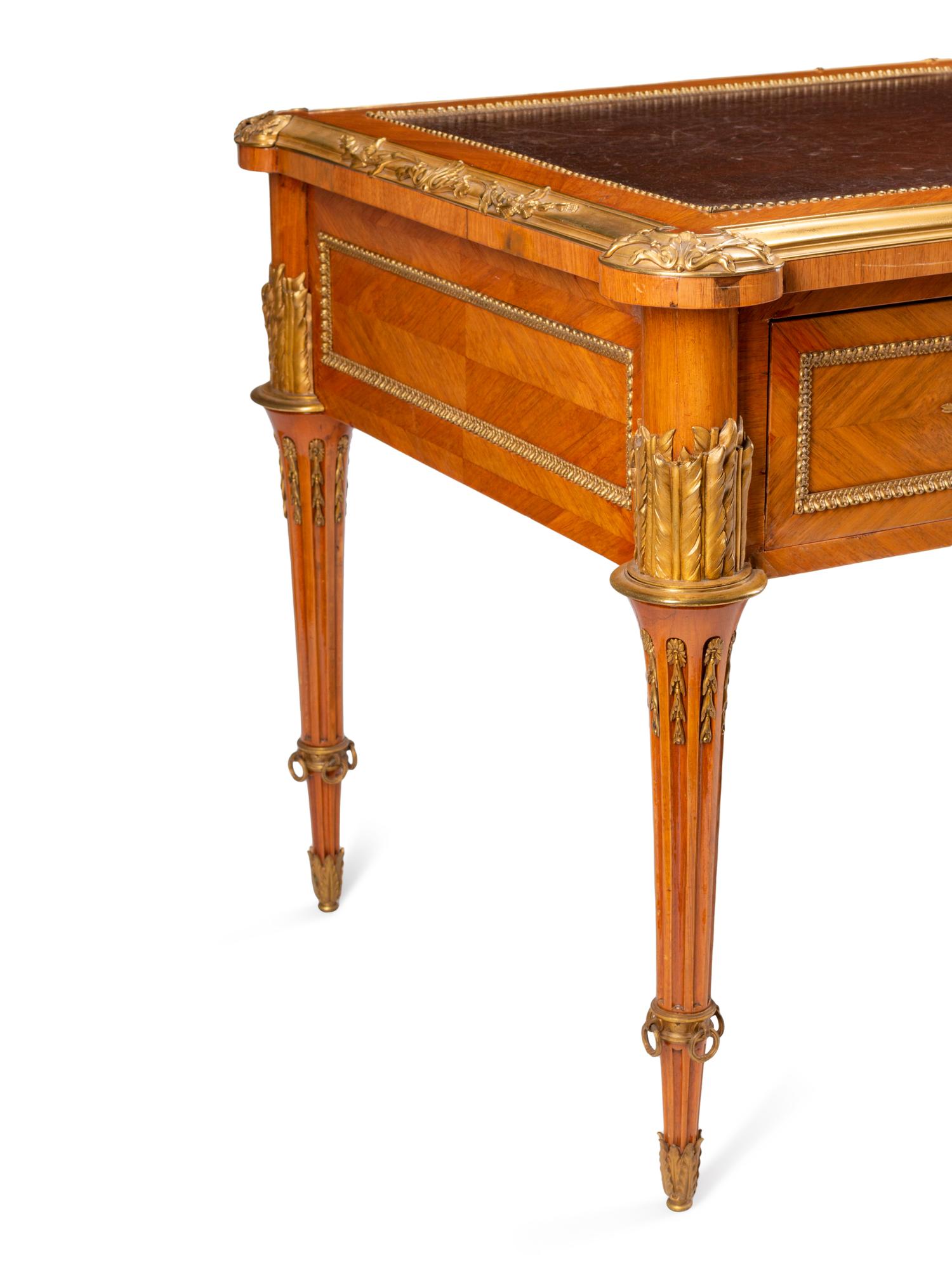 A Louis XVI Style Gilt Bronze Mounted Bureau Plat