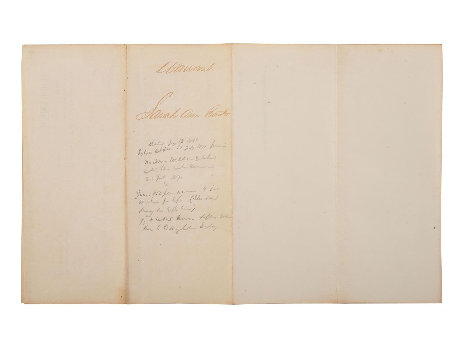 ALLEN, Macon B. (1816-1894). Two documents related to Macon Allen, the first African American licensed to practice law in the US. Charleston, SC, 1877.
