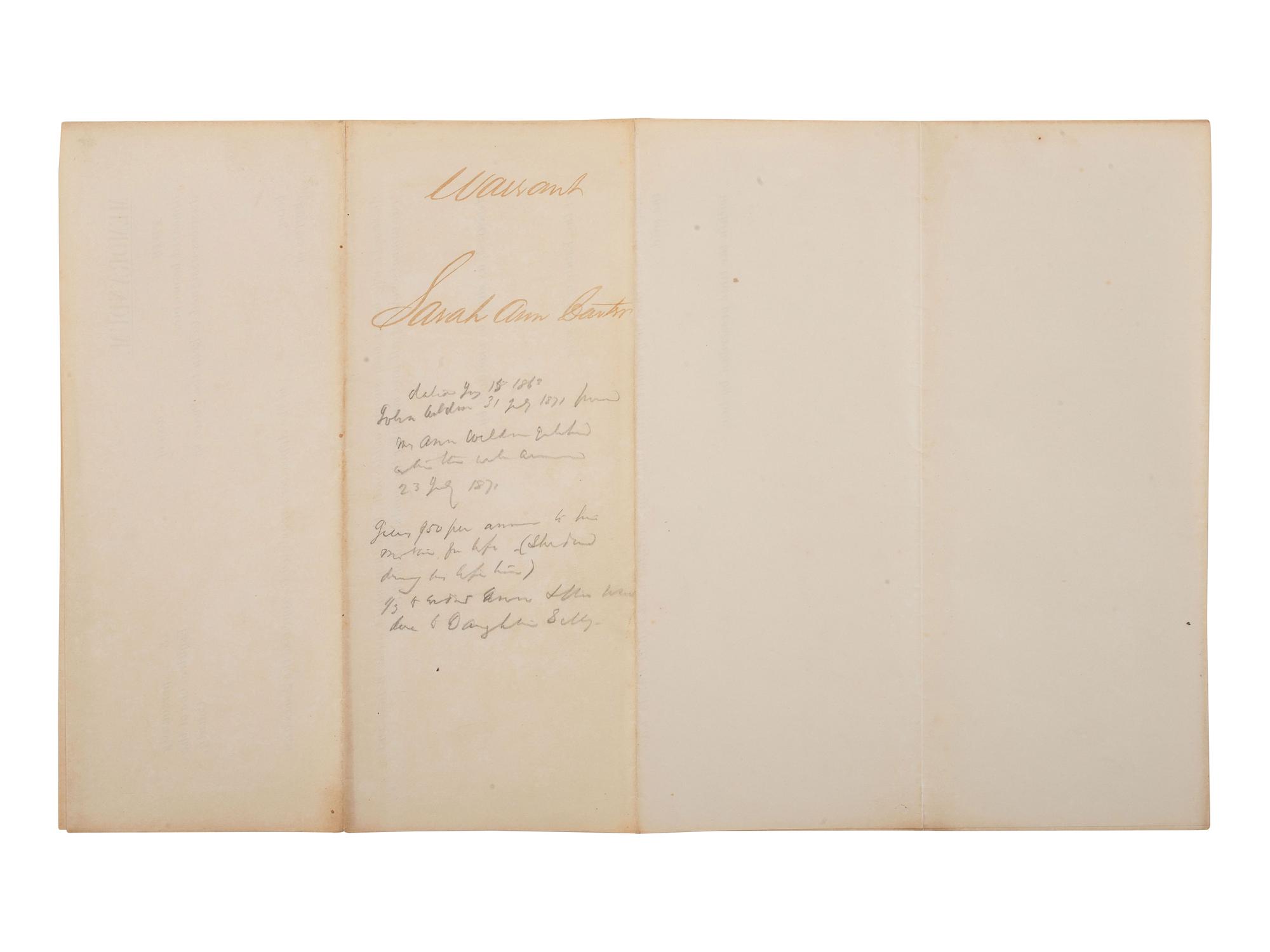 ALLEN, Macon B. (1816-1894). Two documents related to Macon Allen, the first African American licensed to practice law in the US. Charleston, SC, 1877.