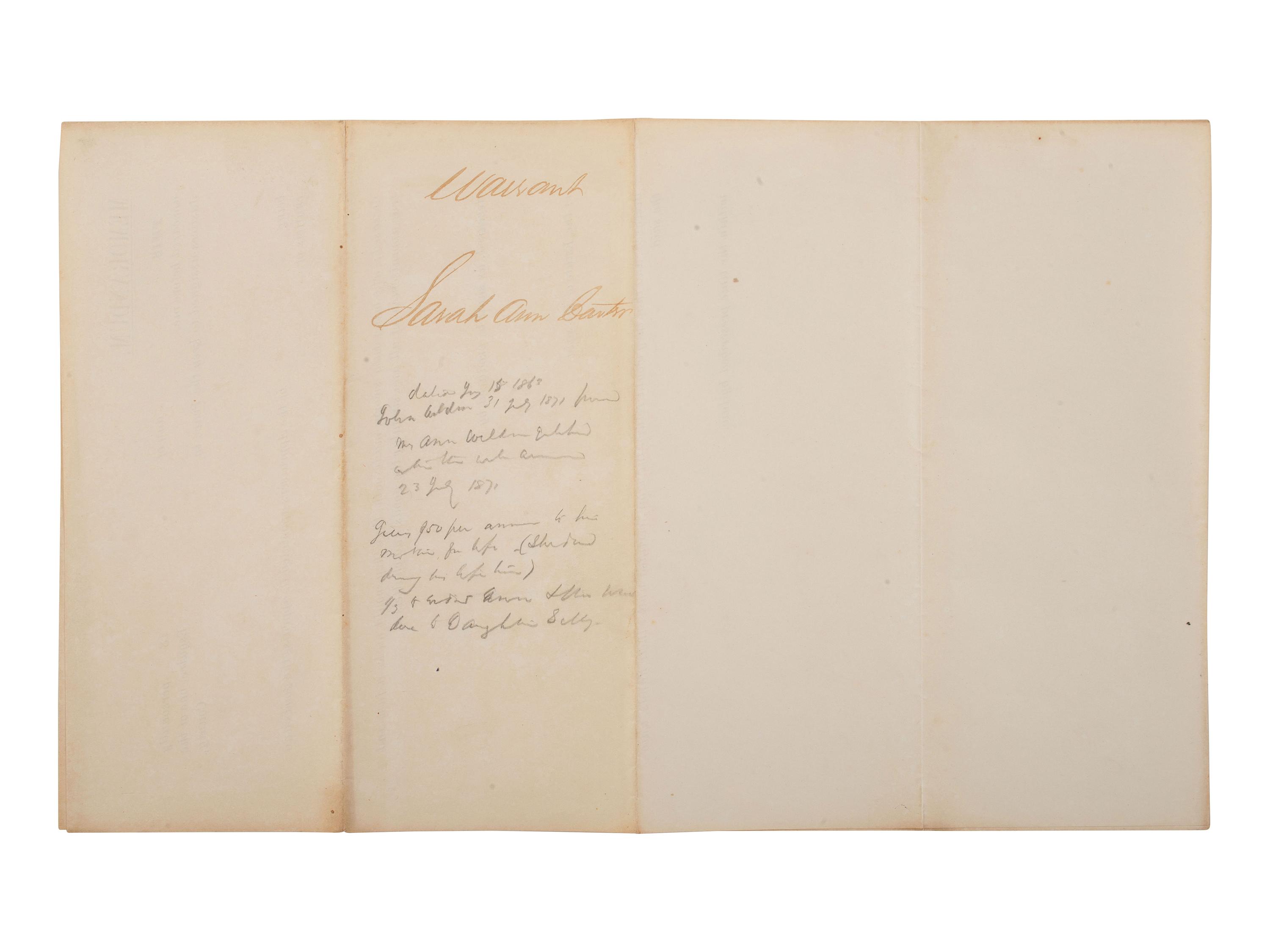 ALLEN, Macon B. (1816-1894). Two documents related to Macon Allen, the first African American licensed to practice law in the US. Charleston, SC, 1877.