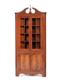 A Federal Style Cherry Corner Cupboard