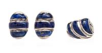 A Collection of Silver and Lapis Lazuli Jewelry, 35.90 dwts.