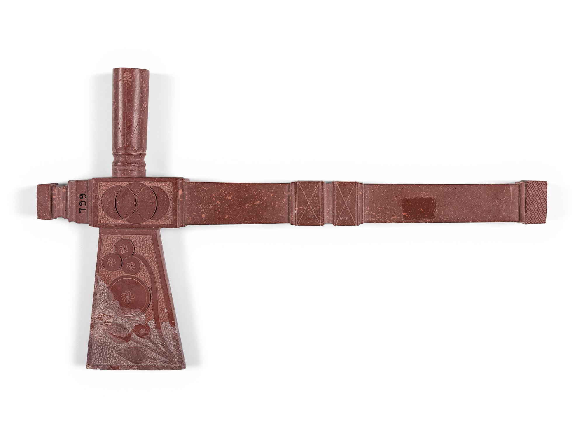 Great Lakes Carved Catlinite Pipe Tomahawk