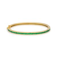 SCHLUGER, DIAMOND, SAPPHIRE AND EMERALD BANGLE BRACELET SET