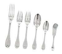 A French Silver Flatware Set for Twelve — Emile Puiforcat, Paris, France, 20th Century