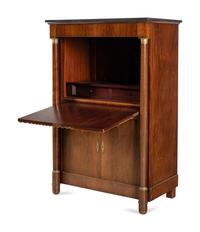 A Charles X Mahogany and Gilt-Metal Mounted Slate-Top Secrétaire à Abattant