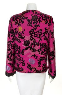 An Etro Hot Pink and Black Floral Embellished Jacket, Size 42.