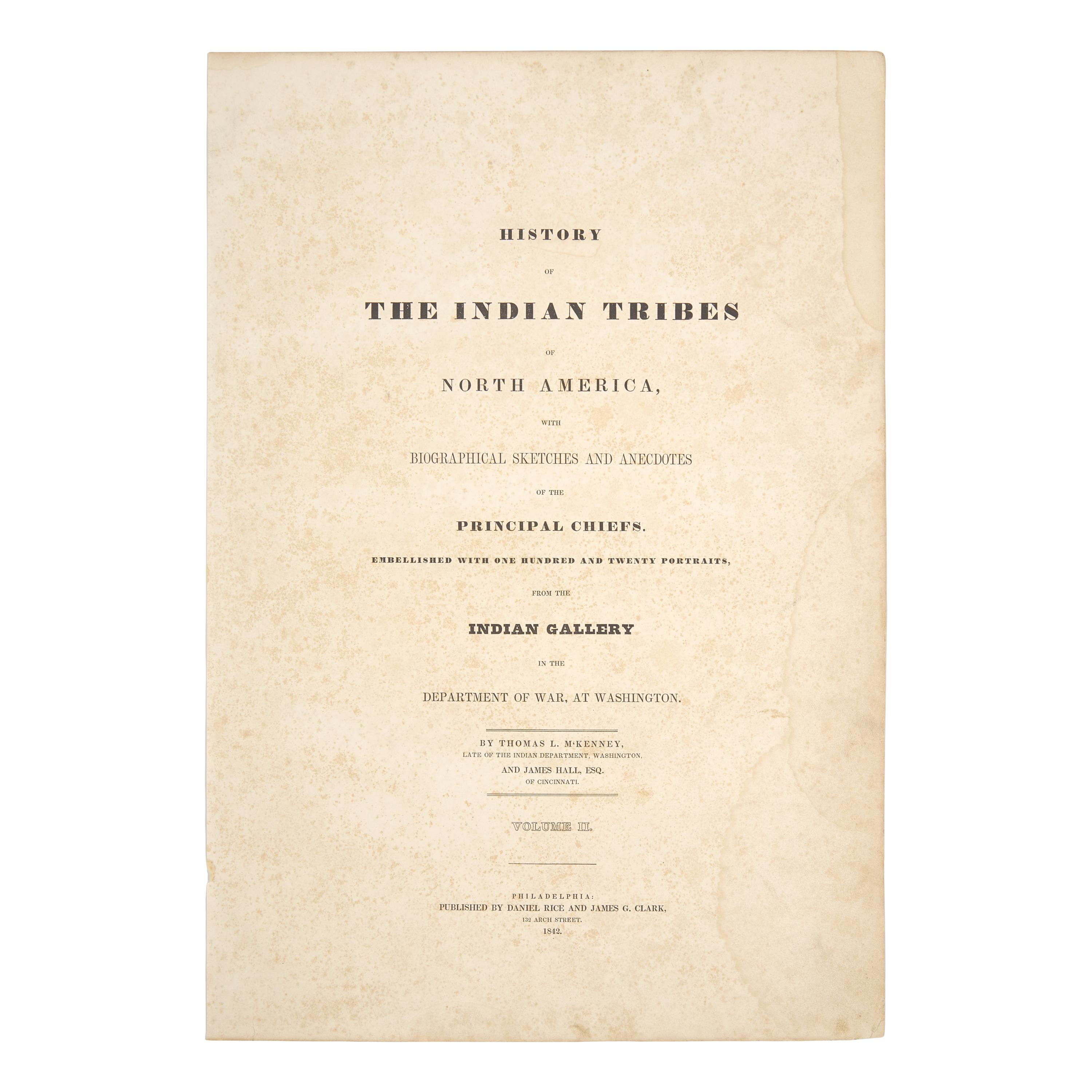 [Native-Americana] McKenney, Thomas, and James Hall. Group of 3 Prints